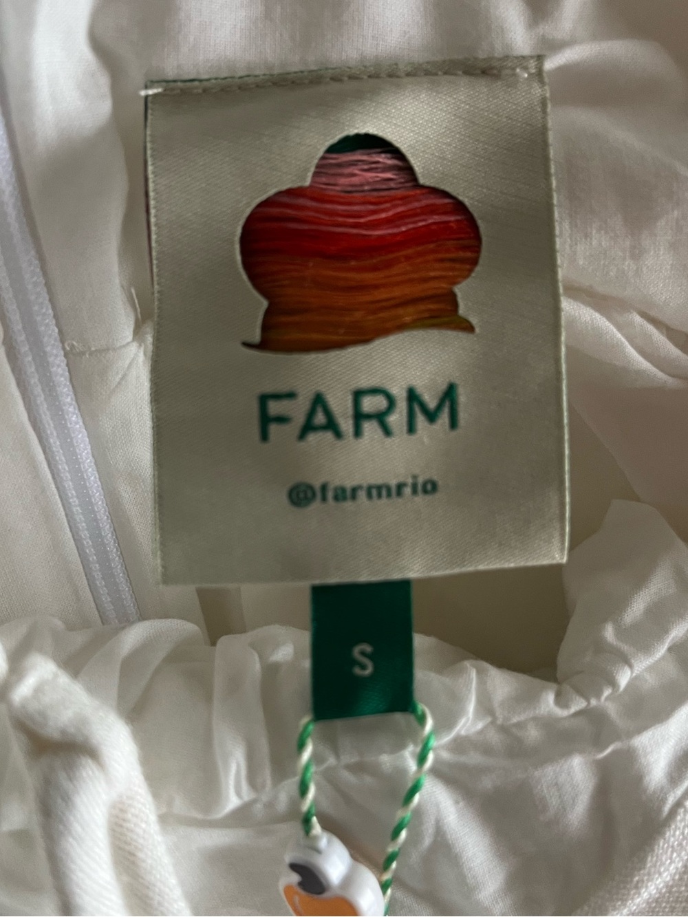 Farm Rio White Coconut Palm Tree Embroidered Linen Maxi Dress NWT Size S Small - Picture 4 of 5